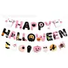 Nuevo Juego de Decoración de Fiesta con Bandera de Calabaza Temática de Halloween, Bandera del Festival de Fantasmas, Juego de Adorno Espiral para Pastel