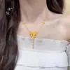 Collar con Borla de Flor de Arena Dorada Estilo Mismo de Puzuo Gold Shop para Mujer, Lujo Accesible, Elegante de Gama Alta, Cadena para Clavícula para Novia