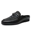Estilo Retro Moda Trendy Zapatos de Cuero de Corte Bajo para Medio Deslizamiento Cruzados de Frontera Talla Grande Sandalias Casuales de Primavera Zapatos Planos para Hombre