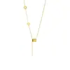 Colar Cintura Minimalista Moderno com Números Romanos, Corrente de Clavícula Clássica de Aço Titânio com Contas da Sorte Personalizadas para Mulheres