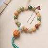 Pulseira de Borla com Contas de Gota Duobao Bodhi e Acessórios de Madeira, Moda Casual Unissex, Pulseira de Madeira para Jogo Cultural