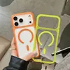 Estilo Coreano Ins Magnético Aplicable para Apple 17ProMax Sensación de Alta Gama 17 Pareja 18 Color Caramelo 17Pro Funda de Teléfono