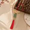 Colgante de Conejo Glaseado del Festival de Medio Otoño Etiqueta Colgante Hueca con Letras Adorno de Broche Hanfu Cheongsam Decoración Colgante de Recuerdo