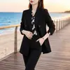 Nova Jaqueta de Terno Pequena Preta Estilo Britânico Feminina Primavera Outono Transfronteiriça Slim Fit Temperamento Chique Moda Top