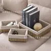Cesta de Almacenamiento Simple Hecha a Mano al por Mayor Caja de Almacenamiento para Escritorio del Hogar Cesta de Almacenamiento de Ratán Organizador Cesta Tejida de Cuerda de Papel