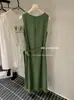Liquidación, Sin Devoluciones ni Cambios. Vestido de Verano Estilo Francés Suave y Elegante Versátil Adelgazante con Corbata para Mujer 1266