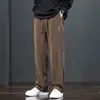 Nuevos Pantalones Casuales Otoño/Invierno 2026 para Hombre Pierna Ancha Favorecedores Versátiles Modernos Caída Plus Terciopelo Pierna Recta Pantalones Largos Ropa para Hombre