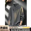 Suéter masculino de gola alta, nova coleção inverno 2025, casual, tricô pesado, moderno, modelagem solta, tamanhos grandes, agasalho masculino, estilo outono/inverno