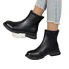 Botas Martin de sola grossa para mulheres, estilosas e versáteis, nova coleção outono/inverno 2026, botas de algodão com forro de fleece, botinhas estilo Chelsea britânicas, botas de cano curto ajustadas