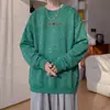 Moletom com Capuz Redondo Tie-dye Retrô Bordado de Letras Masculino Outono Tamanho Plus Marca Tendência Top Juvenil Solto