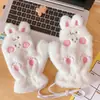 Guantes de felpa gruesos a cuadros de primavera y verano para niñas, manoplas cálidas a prueba de viento y frío, guantes cálidos para montar