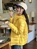 Estilo Coreano Suelto Nuevo Chaqueta de Plumas para Mujer Acanalada Hinchada Acanalada Talla Grande Corta con Capucha Abrigo de Algodón Blanco