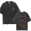 Camiseta Lavada Retro Eddie Munson Camiseta de Monstruo Demogorgon Caníbal Camiseta Oversize para Hombre