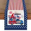Camino de Mesa Vintage Estilo Americano Transfronterizo, Mantel Navideño de Lino Estampado, Mantel Largo Decorativo, Mesa de Centro Estilo Lujo Ligero