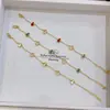 Tienda de oro con collar de calabaza incrustado de diamantes para mujer cadena de clavícula de ágata roja chapada en oro con colgante de unicornio de concha blanca lote minoritario coreano