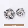 Flor Rosa Metal Pequeño Fragancia Abrigo Ropa Gabardina Ropa de Lana Botones Sensación de Alta Gama