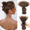 Adereço de Cabelo Coque Baixo Estilo Europeu e Americano com Presilha de Pena, Anel de Cabelo para Coque Estilo Chinês