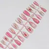 Uñas Postizas Portátiles de Ojo de Gato Difuminado Gradiente Otoño/Invierno Europeo y Americano Puntas de Uñas con Foil Rosa Dorado Uñas Suministro Exclusivo Transfronterizo Europeo y Americano