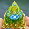 Variedad de Bolas de Cristal Natural Transfronterizas, Piedra Ojo de Tigre en Forma de Pirámide, Grava de Cristal, Adornos de Mesa Decorativos para el Hogar de Resina