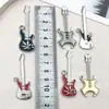 Accesorios para joyería DIY aleación de gota de aceite guitarra instrumento musical llavero transfronterizo colgante de collar pequeños regalos creativos
