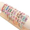 Pulsera tejida a mano con mariposa de dibujos animados linda color nuevo transfronteriza con goteo de aceite para amantes en stock al por mayor