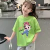 Camiseta fina de algodón puro para niña, talla grande, manga corta holgada, top de moda de verano, nuevo, elegante, moderno, de media manga