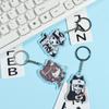 Chaveiro de acrílico personalizado criativo transparente frente e verso foto estrela desenho animado desenho animado cartão periférico personalizado