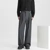 Otoño Invierno Streetwear Americano para Hombre de Moda Holgados Rectos Casuales Pantalones de Guadaña Marca de Moda Retro Pantalones de Traje de Longitud de Piso