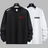 Sudadera de hombre para primavera y otoño, talla grande, versátil, holgada, casual, moderna, jersey de cuello redondo, gruesa, camisa base elegante