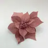 Presilha de Flor de Natal Artificial Transfronteiriça Arranjo de Atmosfera Natalina Decoração de Parede Flor de Poinsétia de Veludo Guirlanda Artificial