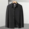 Nova Jaqueta Masculina de Gola Reversível para Primavera e Outono, Adequada para Jovens e Meia-idade, Casaco Texturizado Casual de Negócios Luxuoso, Jaqueta Executiva da Moda