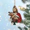 Regalo de Navidad Nuevo Transfronterizo Regalo Pequeño Hipopótamo Lindo Decoración de Árbol de Navidad Máquina Colgante de Hoja Acrílica Colgante Pequeño