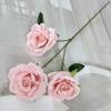 Ameixa arte 3 cabeças diamante artificial rosa casamento flor acessórios de parede cross-border handmade falso flor decoração de casa ornamentos