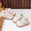 Zapatillas de Niña con Adorno de Encaje Otoño Nuevo Oso Pequeño Lindo Velcro Suela Suave Antideslizante Zapatos para Bebés Zapatos para Niños