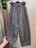 Calça Reta Larga de Cintura Elástica Estilo Coreano com Estampa Paisley para Mulheres Verão 2025 Nova Versátil Solta Casual Tendência