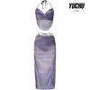 2026 Nuevo Traje de Baño Separado de Tres Piezas con Escote Fluido para Mujer Falda Larga Transparente Sexy Adelgazante Vacaciones en la Playa Bañador para Aguas Termales