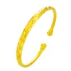Pulsera Abierta de Terciopelo Dorado Arena Vietnamita para Mujer, Pulsera de Estilo Antiguo Chapada en Oro de 24 Quilates Lluvia de Estrellas, Venta al por Mayor