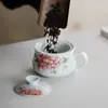 2026 Nuevo Modelo Taza de Té de Cerámica Taza de Agua Taza de Oficina Set de Caja de Regalo de Alta Gama para Uso Doméstico con Tapa, Separable para Té y Agua, Impresión de Logo