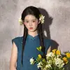 Pin para el Cabello de Flor Rosa Pura, Deseable y Etéreo, con Borlas Florales Frescas, Nuevo Accesorio para el Cabello Elegante Estilo Chino Hanfu