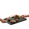 Bandeja rectangular para snacks hecha de PP con patrón de ondas de agua, adecuada para colocar fruta y bocadillos en la mesa de centro, práctica para los bocadillos de la hora del té de la tarde