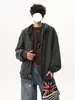 Sudadera con capucha y rayas de tacto aterciopelado estilo retro para hombre, holgada y versátil, con un ambiente casual, chaqueta casual estilo americano para otoño