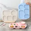 Plato Dividido de Paja de Trigo Plato de 5 Compartimentos Plato Reductor de Grasa Plato para Niños Plato para Estudiantes Juego de Vajilla