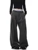 Moda Trade Retrô Americano Simples Cimitara Plissado Roupa de Trabalho Tendência Perna Larga Verão Solto Personalidade Unissex Casual Calça Longa