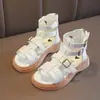 Sandalias Romanas para Niñas Verano 2025 Nuevo Estilo Zapatos para Bebés y Niños Punta Abierta Zapatos de Princesa para Niñas Mayores