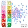 Juego de lentejuelas con purpurina para decoración de uñas, degradado en polvo, azul y morado, 123 mm, esmalte de uñas mixto, pegamento para joyería, material de gota