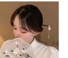 Lírio do vale franja strass rabo de peixe grampo de uma palavra bola redonda coque liga haste de cabelo novo estilo chinês garfo de cabelo feminino