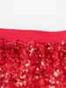 Ropa infantil estilo otoño e invierno niñas lentejuelas Año Nuevo media falda dulce versátil falda corta esponjosa falda roja para bebé niña