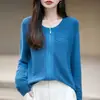 Cardigã de lã de malha fina, gola redonda, com zíper, suéter feminino, outono/inverno, texturizado, modelagem solta, manga longa, top versátil