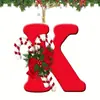 Nuevas decoraciones navideñas personalizables en inglés de 26 letras para la frontera, adornos para el árbol de Navidad, colgantes