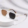 Gafas de Sol que Cambian de Color, Gafas sin Montura, Estilo de Negocios, Anti-UV, Modernas, Adelgazantes, Gafas de Sol Transfronterizas Europeas y Americanas